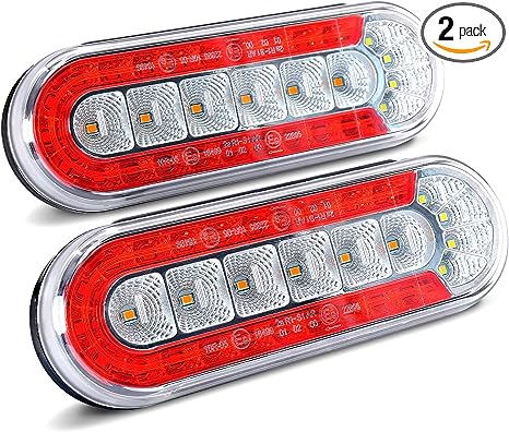 Agrieyes 6 Inch Oval LED Trailer Lights Submersible Boat Trailer Light with Brake Turning Signal Reverse Light DOT Compliant